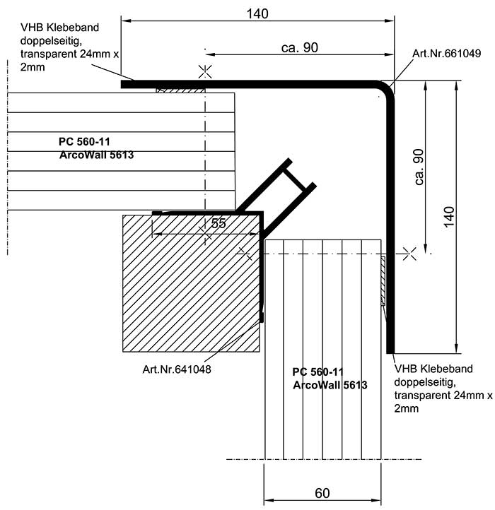 Eckprofil transparent