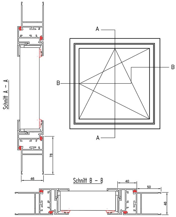 Dreh-Kippflügel Paneelverglasung